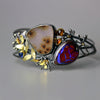 SOLD Spotted Druzy Quartz and Boulder Opal Tangled Vines Cuff - Wendy Stauffer of Fuss Jewelry