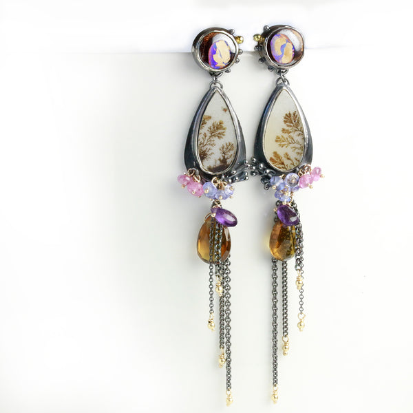 Opals, Dendrites and Dangles Earrings - Wendy Stauffer of Fuss Jewelry