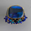 Lightning Ridge Black Opal Ring with Fringe and Gold Dotted Edges. Size 6 1/2. - Wendy Stauffer of Fuss Jewelry