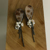 Druzy Agate Post Earrings with Trailing Pearls and Wispy Chains - Wendy Stauffer
