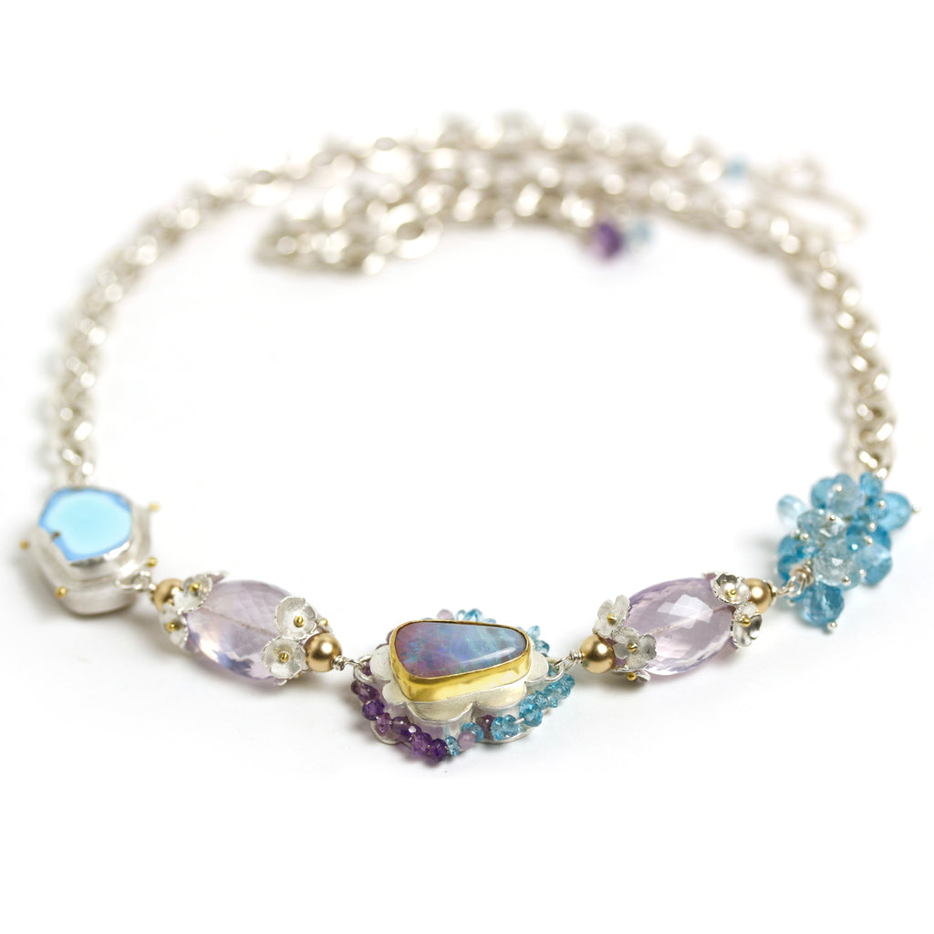 Lavender Turquoise and Ombre Opal Linked Necklace - Wendy Stauffer