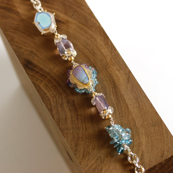 Lavender Turquoise and Ombre Opal Linked Necklace - Wendy Stauffer