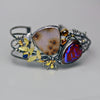 SOLD Spotted Druzy Quartz and Boulder Opal Tangled Vines Cuff - Wendy Stauffer of Fuss Jewelry