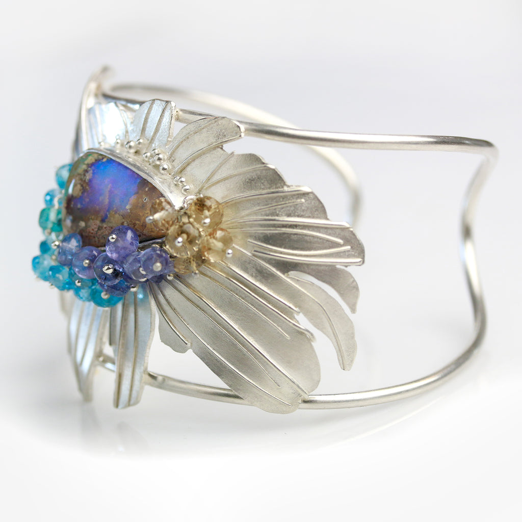 Sold! Boulder Opal Daisy Cuff - Wendy Stauffer of Fuss Jewelry