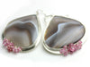 SOLD Botswana Agate and Pink Sapphire Silver Stunners - Wendy Stauffer of Fuss Jewelry