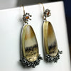 Sold - Montana Moss Agate Earrings with Fire Citrine - Wendy Stauffer of Fuss Jewelry
