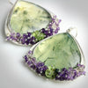 SOLD Bold Prehnite Earrings with Amethyst and Green Tourmaline Fringe - Wendy Stauffer of Fuss Jewelry