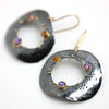 Gold Dotted Black Pebble Dangles - Wendy Stauffer of Fuss Jewelry