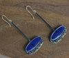 Sold - Lapis Swingers with French Knots and Gold Dots - Wendy Stauffer of Fuss Jewelry