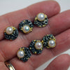 Pearl and French Knot with Gold Dot Post Earrings - Wendy Stauffer of Fuss Jewelry