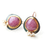 Pink Sapphire Earrings and Pearl Clusters - Wendy Stauffer of Fuss Jewelry