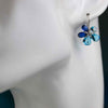 True Blue Topaz and Kyanite Flower Earrings in Argentium Sterling Silver - Wendy Stauffer of Fuss Jewelry