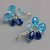 True Blue Topaz and Kyanite Flower Earrings in Argentium Sterling Silver - Wendy Stauffer of Fuss Jewelry