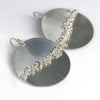 Brushed Silver Circle with Sprout Seam Earrings, 1 1/2" - Wendy Stauffer of Fuss Jewelry