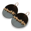 Midnight Circle with Gold Sprout Seam Earrings - Wendy Stauffer of Fuss Jewelry