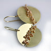 Gold Circle Earrings with Sprout Seam, 1 inch. - Wendy Stauffer of Fuss Jewelry