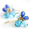 True Blue Topaz and Kyanite Flower Dangles - Wendy Stauffer of Fuss Jewelry