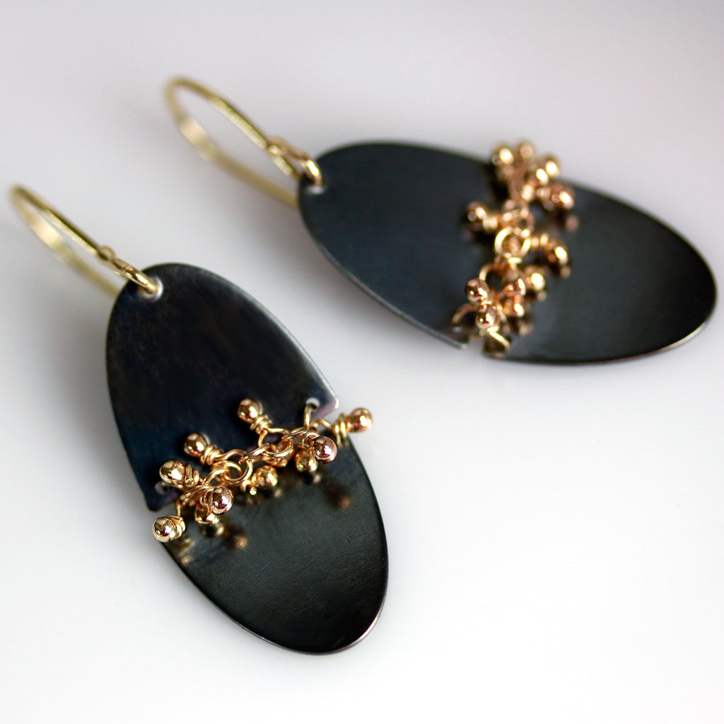 Split Oval Earrings with Sprout Seam - Wendy Stauffer of Fuss Jewelry