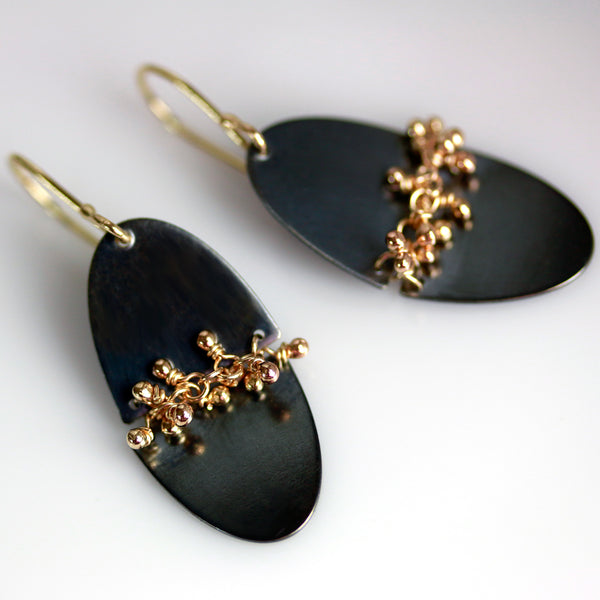 Split Oval Earrings with Sprout Seam - Wendy Stauffer of Fuss Jewelry