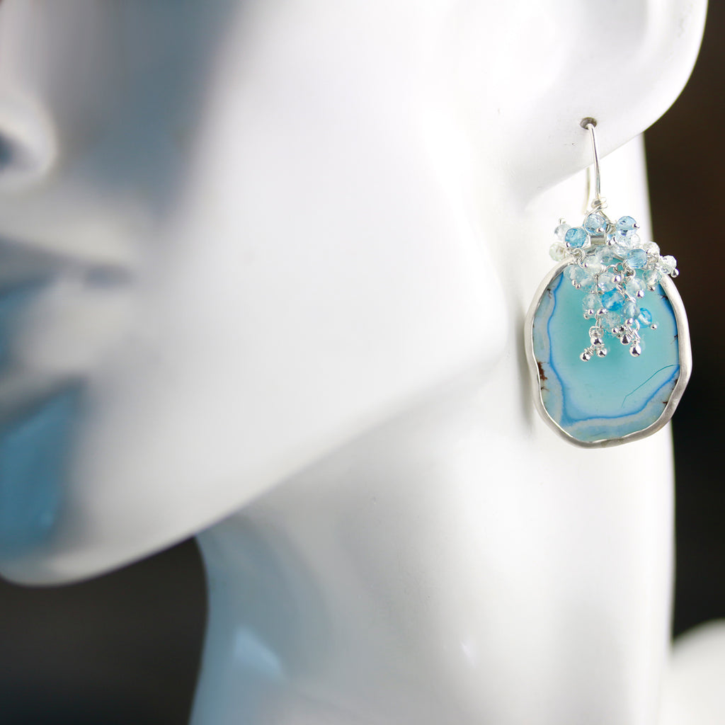 Lavender Turquoise dripping with Blue Topaz - Wendy Stauffer of Fuss Jewelry