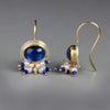 *Kyanite Dangle Earrings with Pearl and Lapis Spray - Wendy Stauffer of Fuss Jewelry