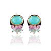*Amazonite Post Earrings with Pink Sapphire Clusters - Wendy Stauffer of Fuss Jewelry