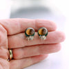 Honey Quartz Post Earrings with Labradorite Fringe - Wendy Stauffer of Fuss Jewelry