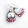 SOLD Dendritic Opal Earrings with Pink Sapphire Fringe - Wendy Stauffer of Fuss Jewelry