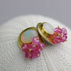 Australian Opal Gold Studs with Pink Sapphire Clusters - Wendy Stauffer of Fuss Jewelry