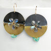 Split Discs with Labradorite Flowers Earrings - Wendy Stauffer of Fuss Jewelry