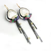 SOLD!  Faceted White Moonstone Dangles with Welo Opal, Pink Sapphire and Tanzanite - Wendy Stauffer of Fuss Jewelry