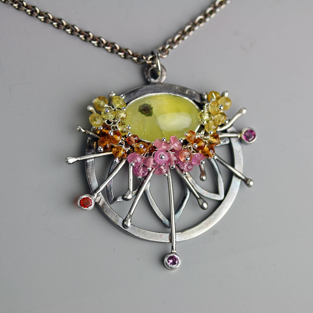 Prehnite Starburst Pendant - Wendy Stauffer of Fuss Jewelry