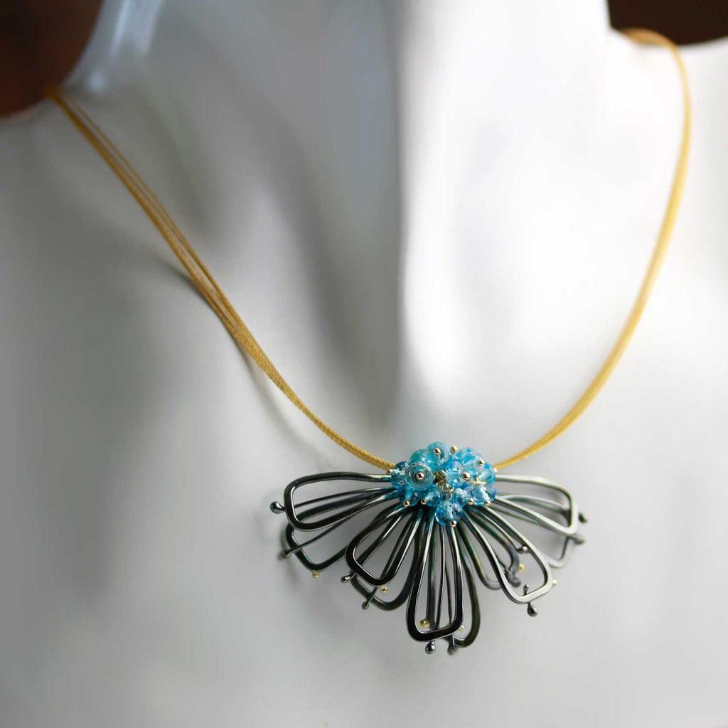 Midnight Petals and Blue Topaz Clusters - Wendy Stauffer of Fuss Jewelry