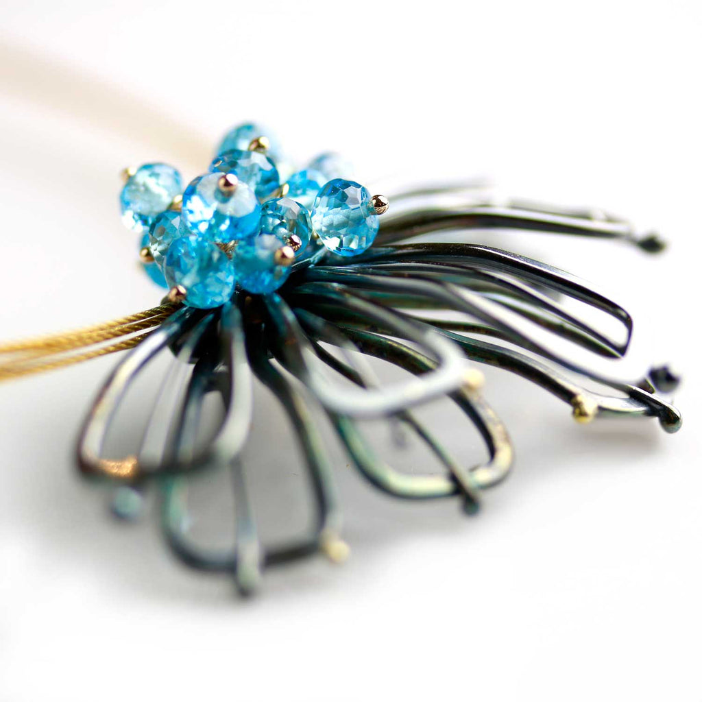 Midnight Petals and Blue Topaz Clusters - Wendy Stauffer of Fuss Jewelry