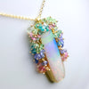 Long Queensland Pipe Opal Pendant with Fringe. 22k and 18k Gold. - Wendy Stauffer of Fuss Jewelry