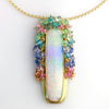 Long Queensland Pipe Opal Pendant with Fringe. 22k and 18k Gold. - Wendy Stauffer of Fuss Jewelry