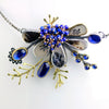Floral Abstract in Dendritic Agate, Kyanite, Blue Sapphire and Lapis - Wendy Stauffer of Fuss Jewelry
