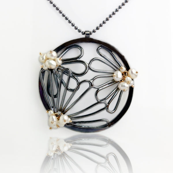 Midnight Cosmos and Pearl Clusters Necklace - Wendy Stauffer of Fuss Jewelry