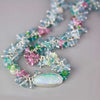 SOLD  Icy Blue Opal with Aqua Nugget and Pink Sapphire Hand-wrapped Chain - Wendy Stauffer of Fuss Jewelry