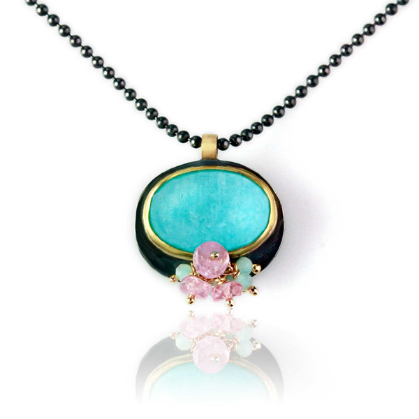 *Amazonite with Pink Sapphire Fringe - Wendy Stauffer of Fuss Jewelry