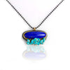 Oval Lapis Necklace with Turquoise Fringe - Wendy Stauffer of Fuss Jewelry