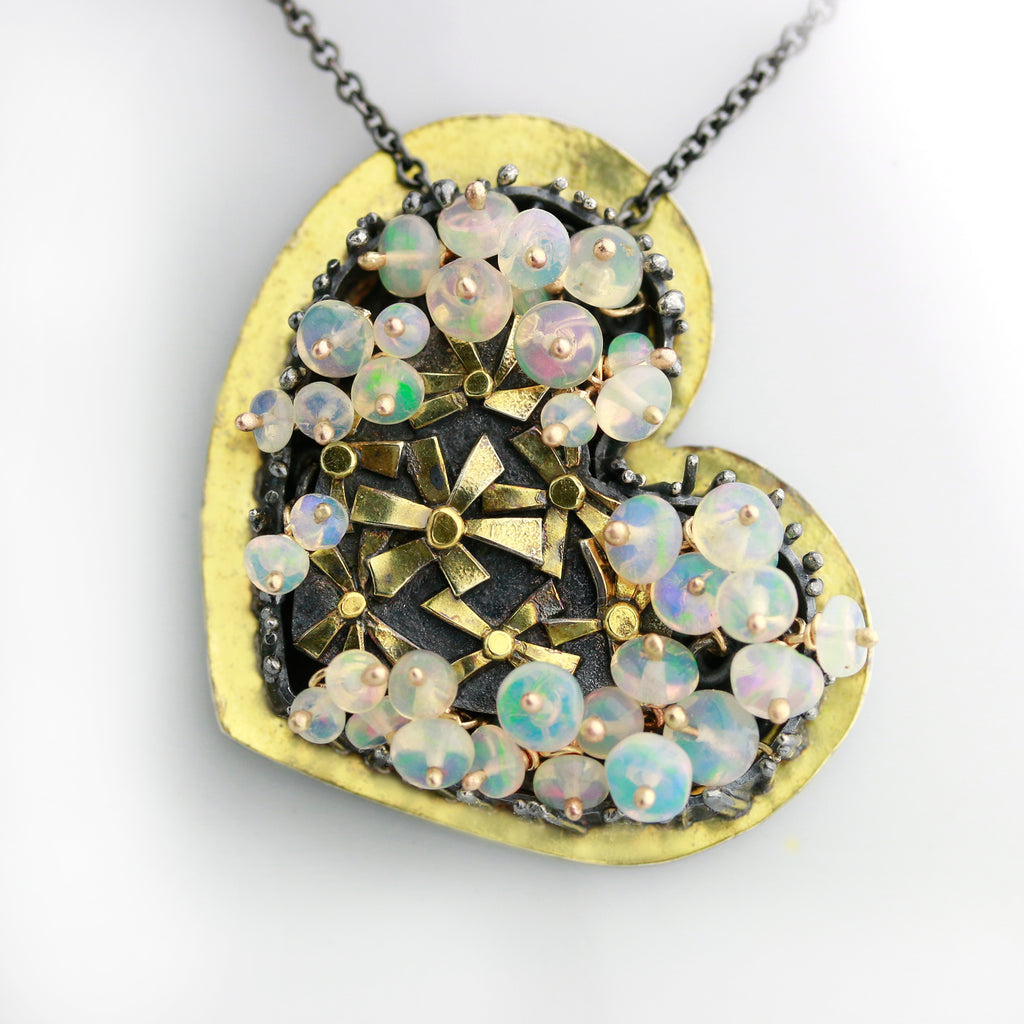 My Heart is Full of Daisies and Opals Necklace - Wendy Stauffer of Fuss Jewelry