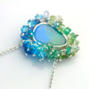 SOLD  Dreamy Sky Blue-Into-Green Boulder Opal Pendant with Fringe - Wendy Stauffer of Fuss Jewelry