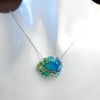 SOLD  Dreamy Sky Blue-Into-Green Boulder Opal Pendant with Fringe - Wendy Stauffer of Fuss Jewelry