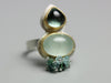 sold - Indicolite Tourmaline and Aquamarine Ring Size 8 1/2 - Wendy Stauffer of Fuss Jewelry