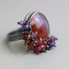 SOLD - Red and Violet Laguna Agate Ring. Size 7 1/2 - Wendy Stauffer of Fuss Jewelry