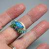 Aqua Blue Australian Opal Ring with Fringe. Size 6 1/2. - Wendy Stauffer of Fuss Jewelry