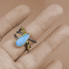 Azure Blue Opal on a Swirled Band Ring. Size 7 1/2. - Wendy Stauffer of Fuss Jewelry