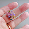 SOLD  Boulder Opal Ring with Fringe. Pink Sapphire, Amethyst, Tanzanite and Turquoise. Size 8. - Wendy Stauffer of Fuss Jewelry