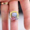 Wood Fossil Opal with Lush Gemstone Fringe. Size 6 1/2. - Wendy Stauffer of Fuss Jewelry